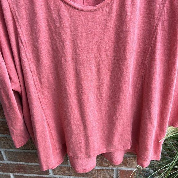 Eileen Fisher Linen Ladies XL (Petite or Regular) Asymmetrical Rose Pink Tunic - Picture 4 of 11